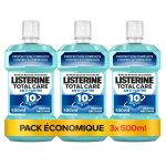 Listerine bain de bouche total care anti - tartre lot de 3x500ml ? soin bucco - dentaire contre la formation ...