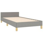 Lit 1 place - cadre de lit adulte sans matelas gris clair 90x190 cm tissu 68