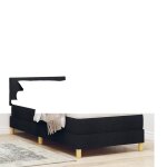 Lit 1 place cadre de lit à sommier 1 personne - tapissier - matelas inclus - noir 90x190 cm tissu @fr(5435465) ... Lit 1 place cadre de lit à sommier 1 personne - tapissier - matelas inclus - noir 90x190 cm tissu @fr(5435465) ...