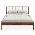 Lit 140 x 190 avec sommier apoana en bois massif coloris ch�taignier cadre robuste avec t�te de lit � ...