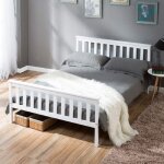 Lit double 140 x 200 cm lit en bois massif lit adulte lit denfant lit ado avec sommier  lattes et tte ...