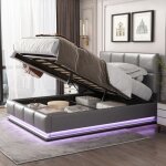 Lit 140 x 200 avec sommierlit coffre double dossier souplette de lit rglable bande lumineuse led rglablepug ...
