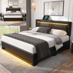 Lit 140x190 cm avec 4 tiroirs lit double 140x190 cm avec éclairage led et port usb design pu litchi noir ... Lit 140x190 cm avec 4 tiroirs lit double 140x190 cm avec éclairage led et port usb design pu litchi noir ...