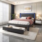 Lit 140x200 cm avec tiroirs lit coffre chargement usb et type c lit 2 personnes cadre de lit avec sommier ... Lit 140x200 cm avec tiroirs lit coffre chargement usb et type c lit 2 personnes cadre de lit avec sommier ...