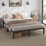 Lit 160x200 cm havenlyhome cadre de lit double en m�tal charge max. 350 kg silencieux et antid�rapant ...
