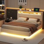 Lit 160x200 avec prise usb et lumière led lit double capitonne plat avec tête de lit réversible et pied ... Lit 160x200 avec prise usb et lumière led lit double capitonne plat avec tête de lit réversible et pied ...