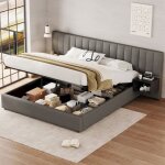 Lit 180x200 avec sommier et 2 table de chevet lit coffre rangement pour adulte adoking sizetête de lit ... Lit 180x200 avec sommier et 2 table de chevet lit coffre rangement pour adulte adoking sizetête de lit ...