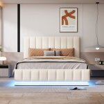 Lit 2 personnes 140x200 cm avec led cadre de lit adulte avec sommier  lattes en mtal lit double avec ...