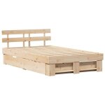 Promotion lit 2 personnes - cadre de lit - avec tiroirs 140 x 190 cm - bois de pin massif 92498 - bestmeuble ...