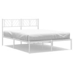 Lit 2 personnes - kenneth - structure de lit adulte / enfant - - mtal sans matelas - et tte de lit ...