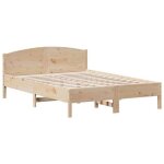Lit 2 personnes - uu - cadre de lit - matelas non inclus - 140x200 cm - desgin classique - bois massif ...