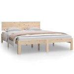 Lit 2 personnes - uu - cadre de lit - matelas non inclus - bois massif de pin 140x200 cm - desgin classique ...