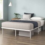 Lit 2 personnes - zinus noah - lit 140x190 cm - cadre de lit en mtal avec des lattes mtal - lit pliable ...
