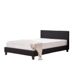 Lit 2 places 140x190 cm melbourne simili cuir avec sommier intgr
