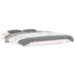 Lit 2 places - cadre de lit / lit double prix bas - blanc 140x190 cm bois de pin massif @80357