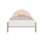 Lit 90cm x 190cm avec �clairage led et t�te de lit rose en m�lamin�