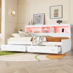 Lit 90x200 cm lit banquette lit de jour avec 2 prises usb et 2 prises de charge avec deux tiroirs - sweiko ... Lit 90x200 cm lit banquette lit de jour avec 2 prises usb et 2 prises de charge avec deux tiroirs - sweiko ...