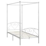 Lit adulte - 120 x 200 cm lit double cadre de lit  baldaquin blanc mtal 120x200 cm chy60036870