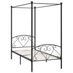 Lit adulte - 120 x 200 cm lit double cadre de lit  baldaquin noir mtal 120x200 cm chy54836613