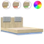 Lit adulte - 120x190 cmlit double cadre de lit avec led chêne sonoma chy62888976 Lit adulte - 120x190 cmlit double cadre de lit avec led chêne sonoma chy62888976