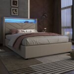 Lit adulte 140 x 190 cm sans matelas lampe dambiance avec télécommande système hydraulique avec usb et ... Lit adulte 140 x 190 cm sans matelas lampe dambiance avec télécommande système hydraulique avec usb et ...