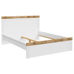 Lit adulte 140 x 200 lit 2 places coloris blanc / ch�ne wotan - longueur 2045 x profondeur 149 x hauteur ...