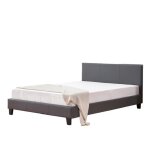 Lit 2 places 140x190 cm melbourne simili cuir avec sommier intgr
