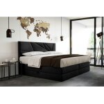 Lit adulte 200x200 cm verdelux - avec rangement matelas ressorts ensach�s et surmatelas - tissu velours ...