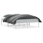 Lit adulte double cadre de lit mtal blanc 140x190 cm - 2 places sp23802bed50530719
