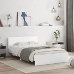 Lit adulte double - cadre de lit sans matelas blanc 120x190 cm shl533008