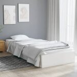 Lit adulte simple - cadre de lit sans matelas blanc bois massif 90x190 cm shl900401