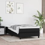 Lit adulte simple - cadre de lit sans matelas noir 90x190 cm tissu