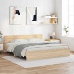 Lit adulte - structure de lit - cadre de lit sans matelas ch�ne sonoma 180x200 cm 961704