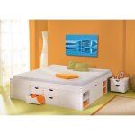 Inter link lit fonctionnel till 140x200 blanc bois massif