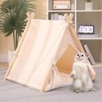 Lit animaux chenil lit pour chat amovible lavable toile tente chat chien tapis animaux lit pour animaux ...