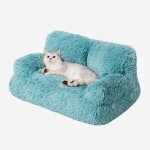 Lit pour animaux de compagnie - mewoofun zion calmant chat & chien canap bleu