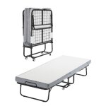 Lit dappoint pliant 79 x 190 cm - vevor - avec cadre en m�tal robuste et matelas en mousse � m�moire ...
