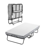 Lit dappoint pliant 965 x 190 cm - vevor - avec cadre en m�tal robuste et matelas en mousse � m�moire ...
