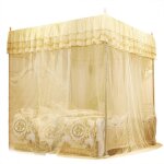 Lit  baldaquin de luxe princesse  trois ouvertures latrales avec moustiquaire et rideau (s)