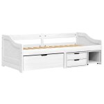 Lit banquette 2 places - canapé / lit de jour avec 3 tiroirs - multifonctionnel - irun blanc 90x200 cm ... Lit banquette 2 places - canapé / lit de jour avec 3 tiroirs - multifonctionnel - irun blanc 90x200 cm ...
