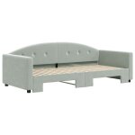 Lit banquette 2 places - canap / lit de jour avec lit gigogne gris clair 90x190 cm velours cal6233342 ...