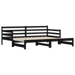 Lit banquette 2 places - canap / lit de jour et lit gigogne - multifonctionnel - 90x200 cm bois massif ...