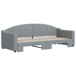 Lit banquette 2 places - canap� / lit de jour avec gigogne - multifonctionnel - gris clair 80x200 cm ...