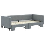 Lit banquette 2 places - canap� / lit de jour avec gigogne - multifonctionnel - gris clair 90x200 cm ...