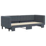 Lit banquette 2 places - canap� / lit de jour avec gigogne - multifonctionnel - gris fonc� 80x200 cm ...