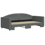 Lit banquette 2 places - canap / lit de jour avec gigogne - multifonctionnel - gris fonc 90x190 cm ...