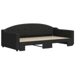 Lit banquette 2 places - canap� / lit de jour avec gigogne - multifonctionnel - noir 100x200 cm cal1432110 ...