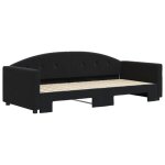 Lit banquette 2 places - canap / lit de jour avec gigogne - multifonctionnel - noir 90x200 cm cal2911639 ...