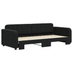 Lit banquette 2 places - canap / lit de jour avec gigogne - multifonctionnel - noir 90x200 cm cal6142322 ...