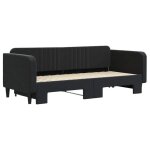 Lit banquette 2 places - canap / lit de jour avec gigogne - multifonctionnel - noir 90x200 cm cal6310765 ...